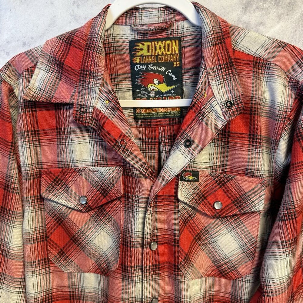 Dixxon Flannel Co Mr Horsepower Shirt Mens Xs 18.5x27 Red Long Sleeve Snap View 3